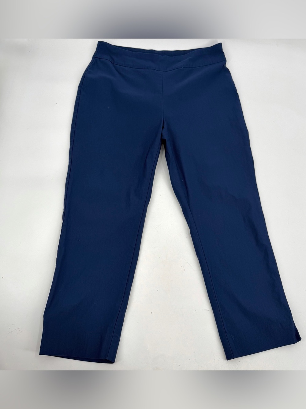 Chicos Pants Women’s L 12 2 Blue So Slimming Crop Pull On Casual Classic